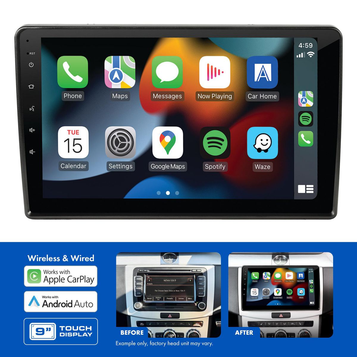Aerpro 9 Inch Multimedia Receiver To Suit Various Volkswagen Models - With Factory Mib-Pq Unit AMAVW15