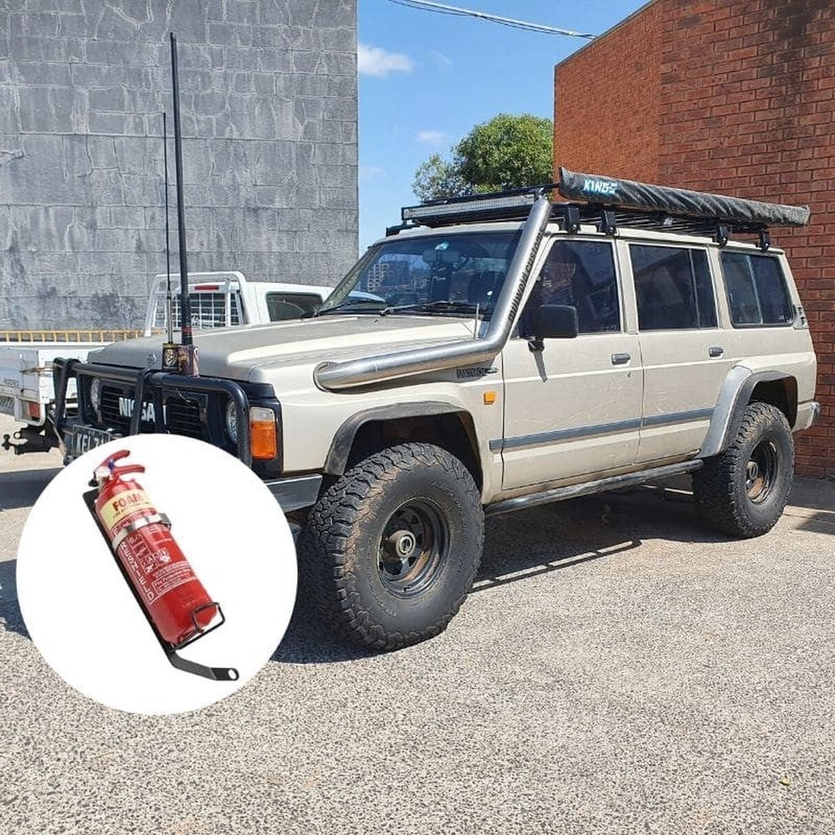 Kap Industries RH Fire Extinguisher Bracket to suit Patrol GQ - KI-PAT-GQ-RHS