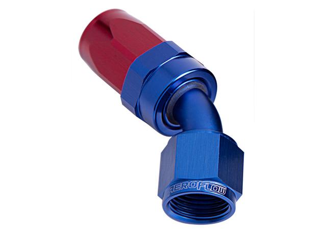 Aeroflow AF102-04 -4AN Taper Series 45 Degree Hose End Blue AF102-04