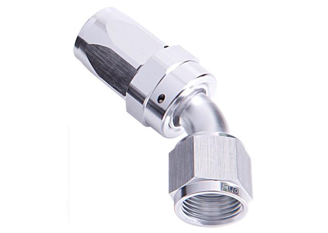 Aeroflow AF102-06S -6AN Taper Series 45 Degree Hose End Silver AF102-06S