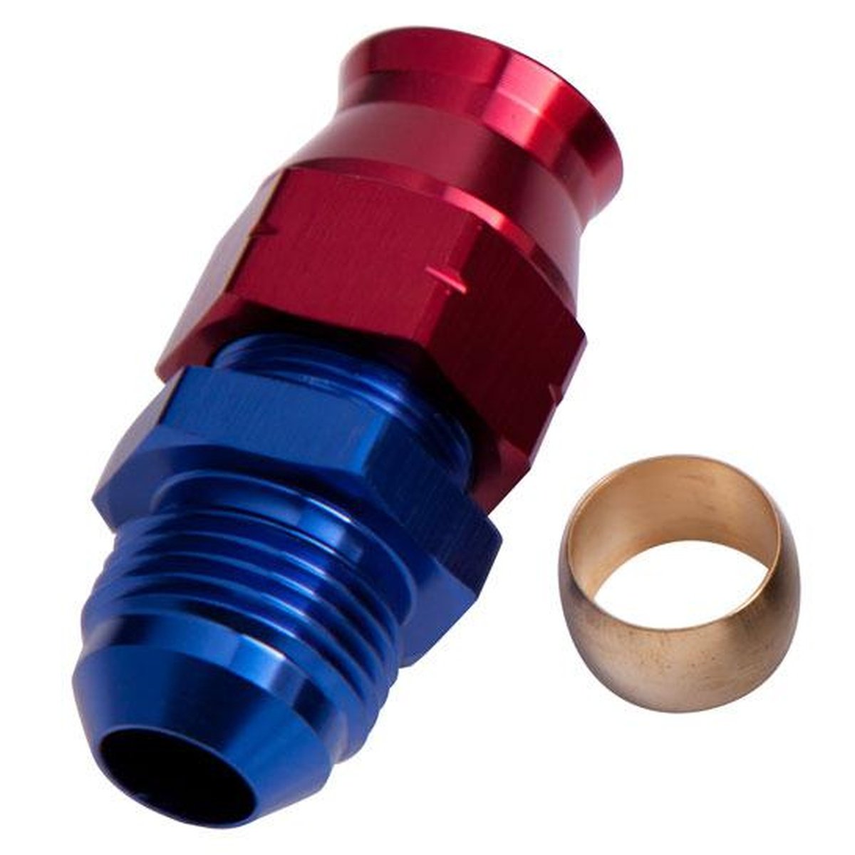 Aeroflow AF108-06 3/8" Hard Line To -6AN Male Adapter Blue W/ Olive