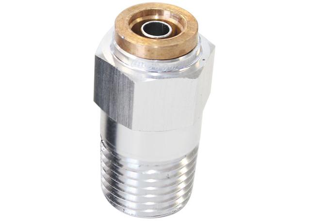 Aeroflow AF121-02S 1/8" Npt Straight To 3/16" 120Series Nylon Silver Fitting