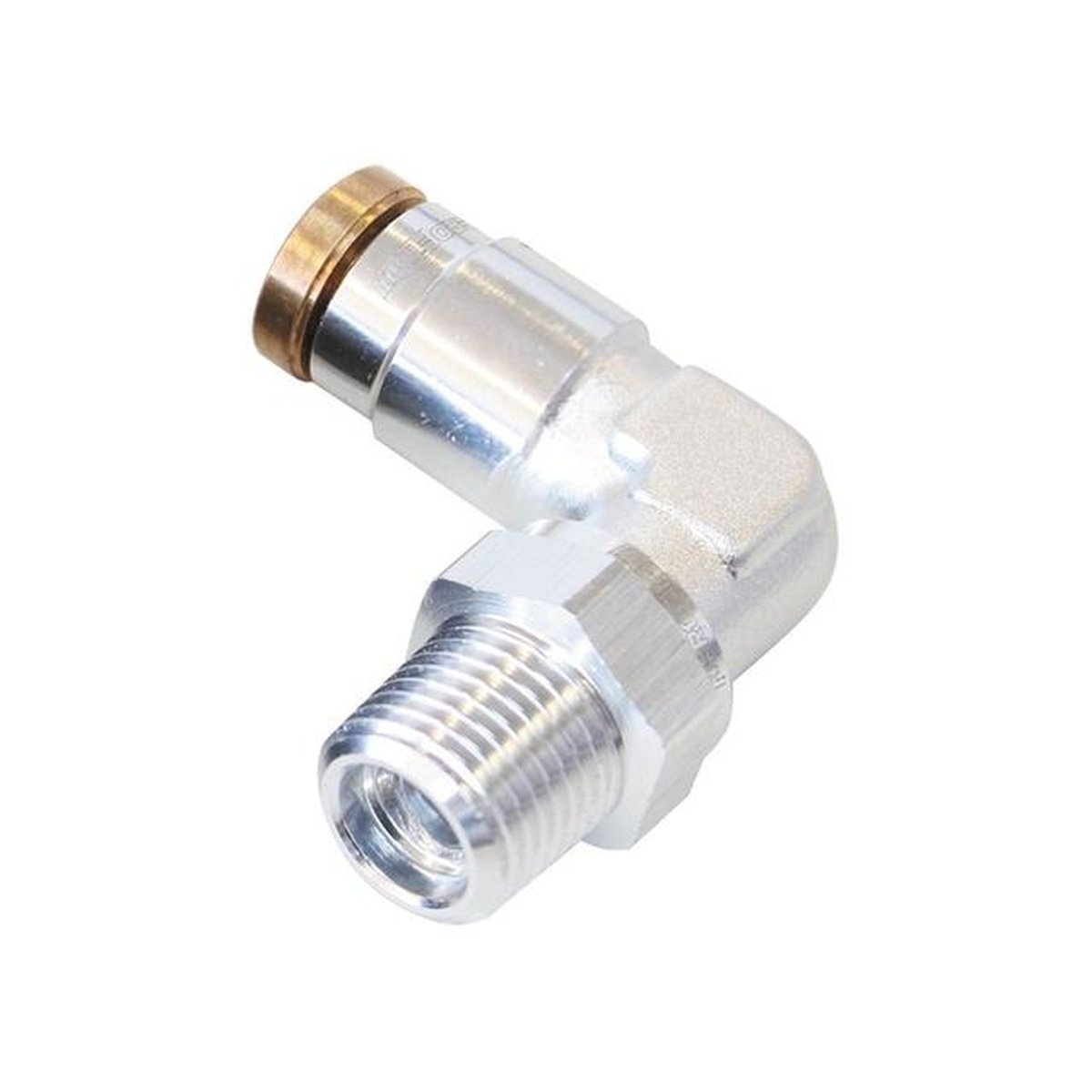 Aeroflow AF123-04-02S 1/8" Npt 90Degree To 1/4" 120 Series Nylon Silver Fitting