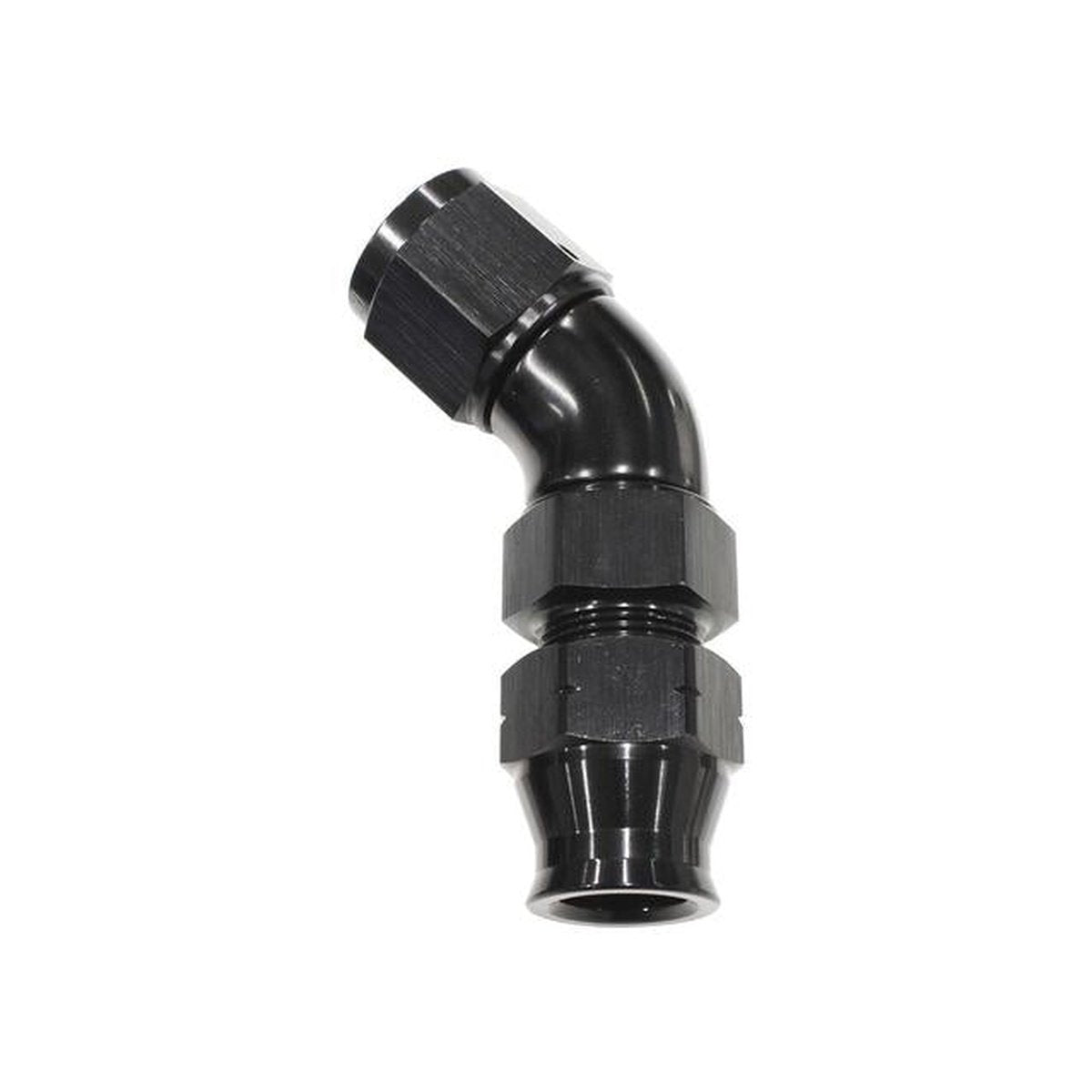 Aeroflow AF129-05BLK 5/16" Tube 45Deg Female -6AN Black Swivel Nut With Olive