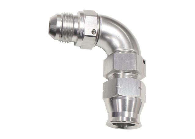 Aeroflow AF137-05S 5/16" Tube 90Deg Male -6AN Silver Swivel Nut With Olive