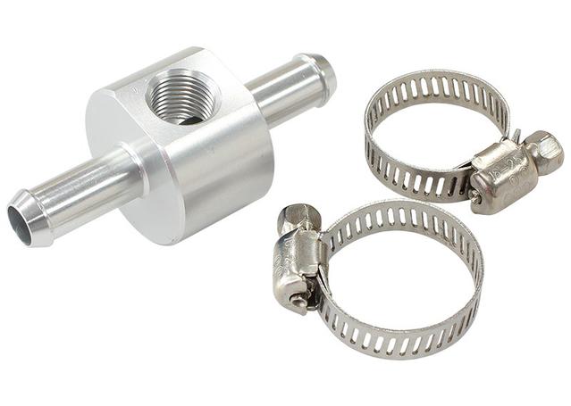 Aeroflow AF138-05S 5/16" Barb With 1/8" Port Adapter Silver Straight