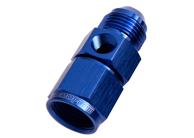 Aeroflow AF140-04 Straight Female - Male -4AN Blue With 1/8" Npt Port