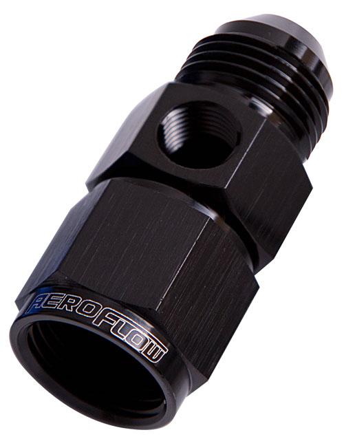 Aeroflow AF140-06BLK Straight Female - Male -6AN Black With 1/8" Npt Port