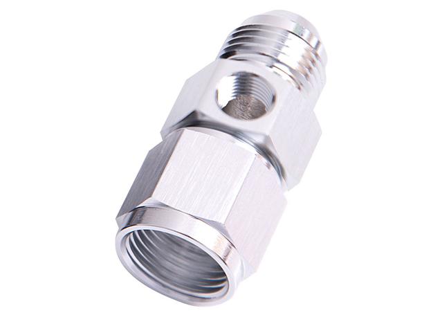 Aeroflow AF140-16S Straight Female - Male -16AN Silver With 1/8" Npt Port