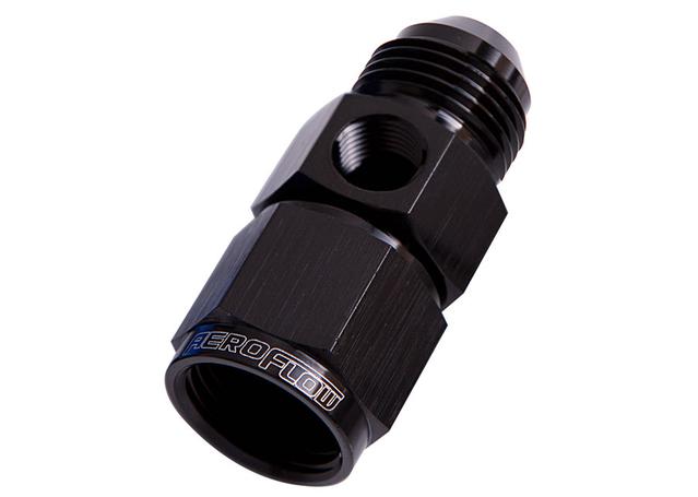 Aeroflow AF140-03BLK Straight Female - Male -3AN Black With 1/8" Npt Port