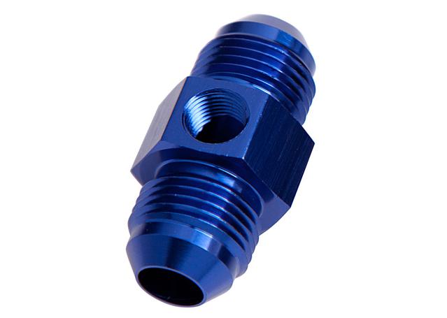 Aeroflow AF141-06 Straight Male - Male -6AN Blue With 1/8" Npt Port