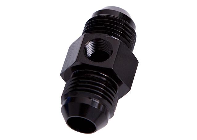 Aeroflow AF141-08BLK Straight Male - Male -8AN Black With 1/8" Npt Port