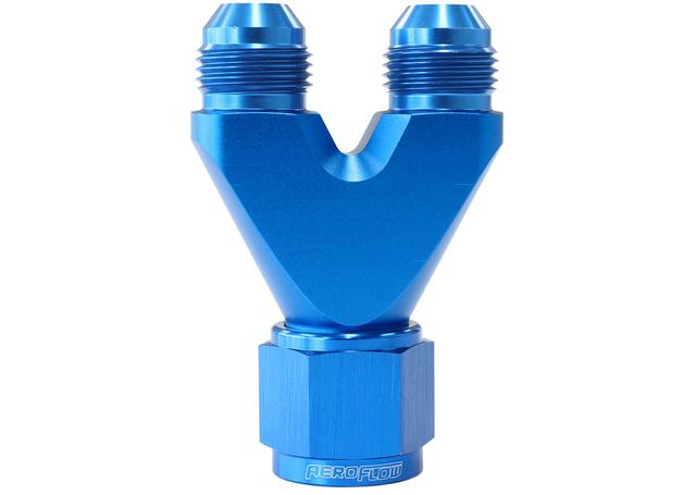 Aeroflow U-Block Female -8 To 2 X -6AN Nipples Straight Blue