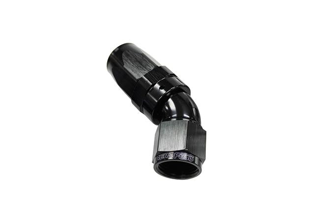 Aeroflow AF152-12BLK 45 Deg Hose End -12AN Black Full Flow Taper Style AF152-12BLK