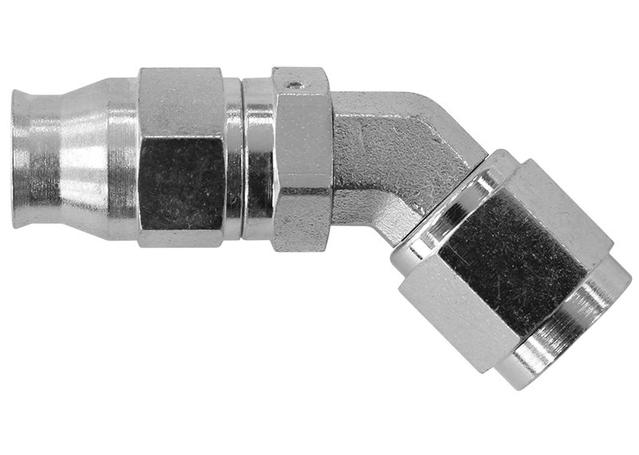 Aeroflow AF202-04S Steel 45 Deg Hose End -4AN Steel Full Swivel Suits Teflon AF202-04S
