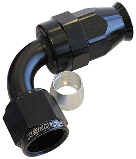 Aeroflow AF203-10DBLK Alloy 90 Deg Hose End -10AN Black Full Swivel Suits Teflon AF203-10DBLK