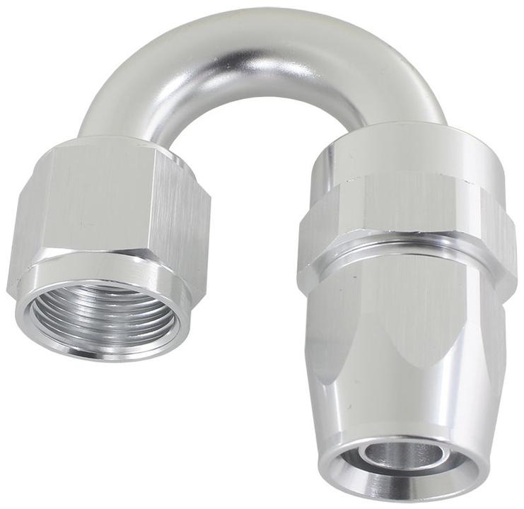 Aeroflow AF206-06DS Alloy 180 Deg Hose End -6AN Silver Full Swivel Suits Teflon AF206-06DS