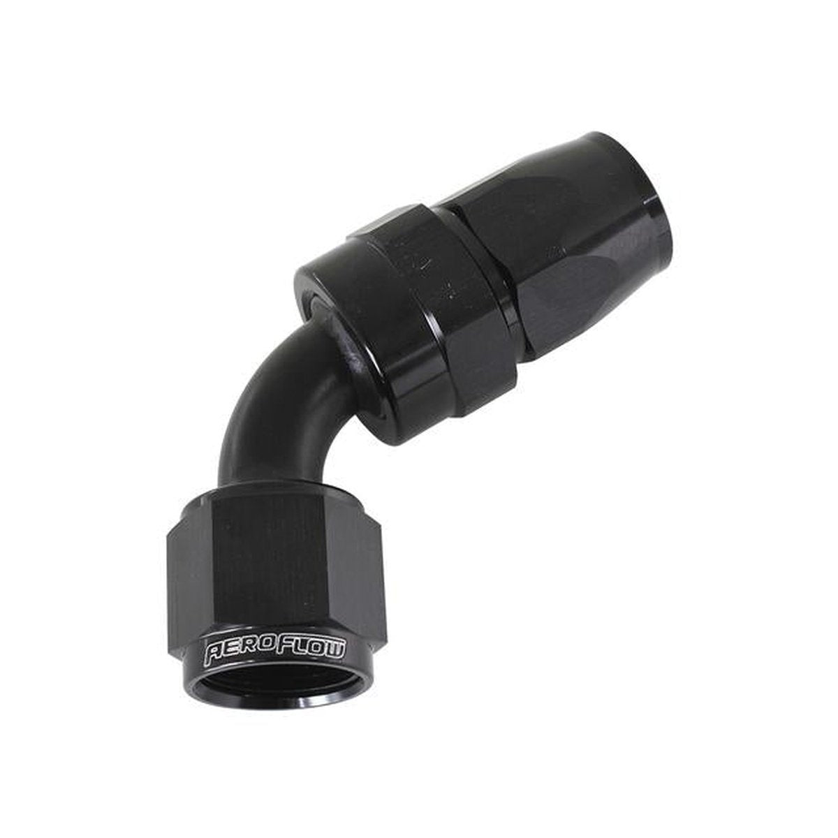 Aeroflow AF208-06DBLK Alloy 60 Deg Hose End -6AN Black Swivel Nut Suits Teflon AF208-06DBLK
