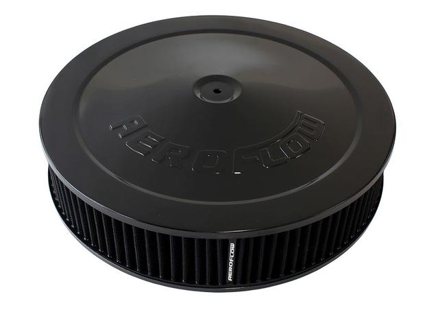 Aeroflow AF2251-1280 14" X 3" Air Cleaner Assy 5-1/8" Dropbase Black, Cotton