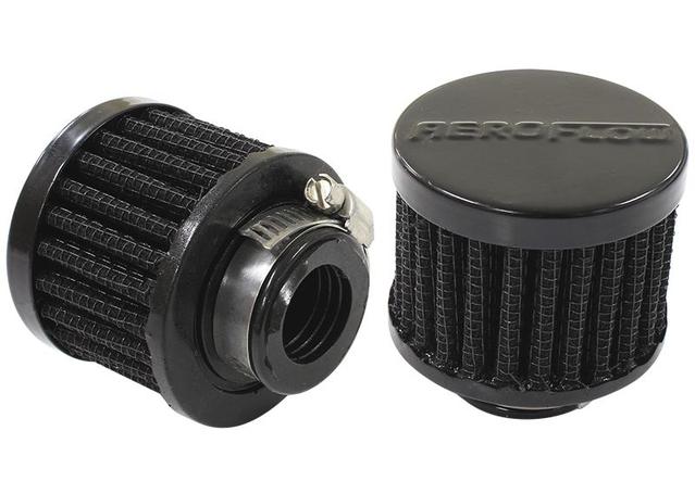 Aeroflow AF2271-1360 3/4" Univ Clamp On Filter 2" O.D,1-1/2" H,Black Top