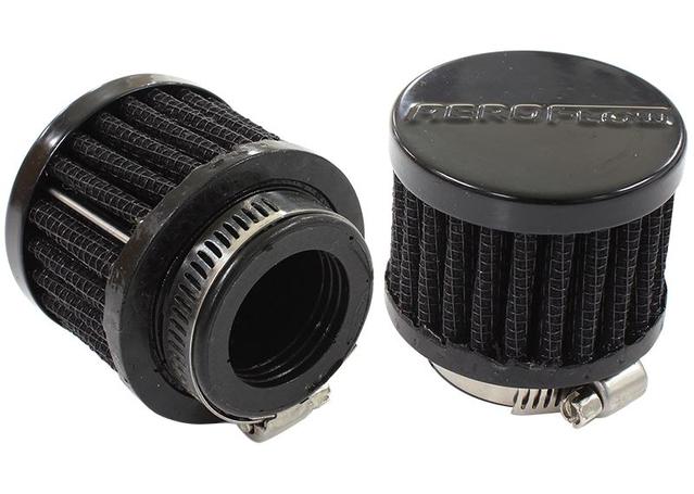 Aeroflow AF2271-1370 1" Univ Clamp On Filter 2" O.D,1-1/2" H, Black Top