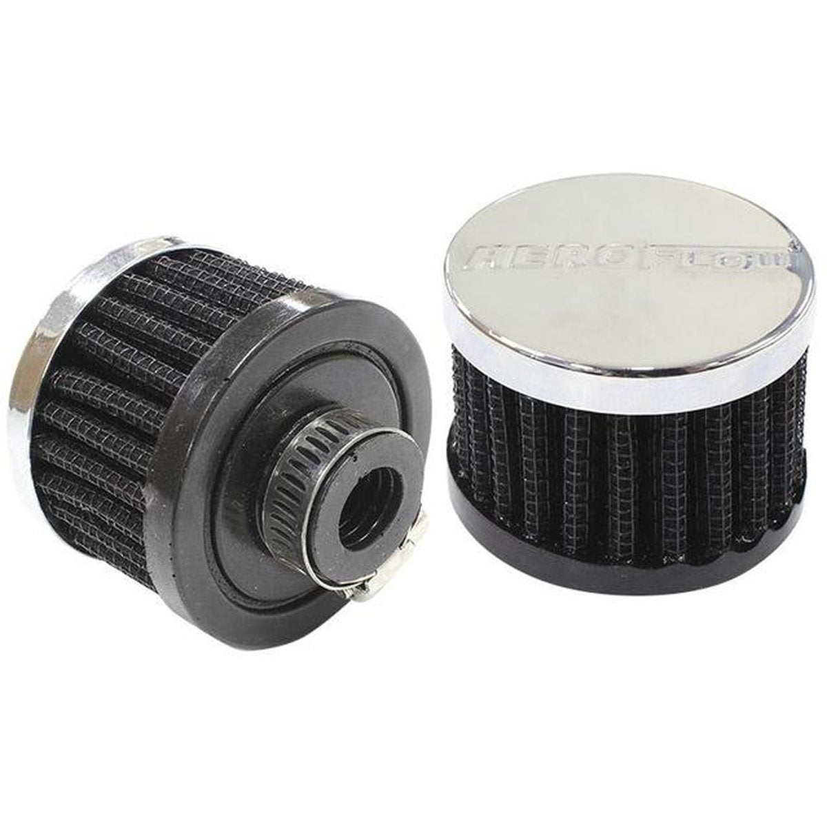 Aeroflow AF2871-1330 1/2" Univ Clamp On Filter 2" OD,1-1/2" High,Chrome Top