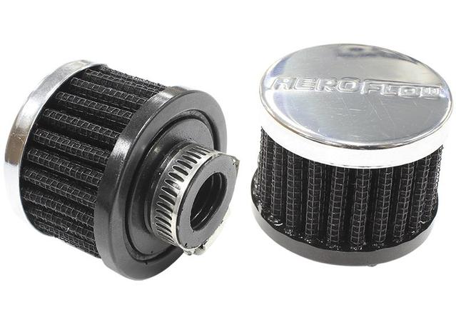 Aeroflow AF2871-1340 5/8" Univ Clamp On Filter 2" OD,1-1/2" High,Chrome Top