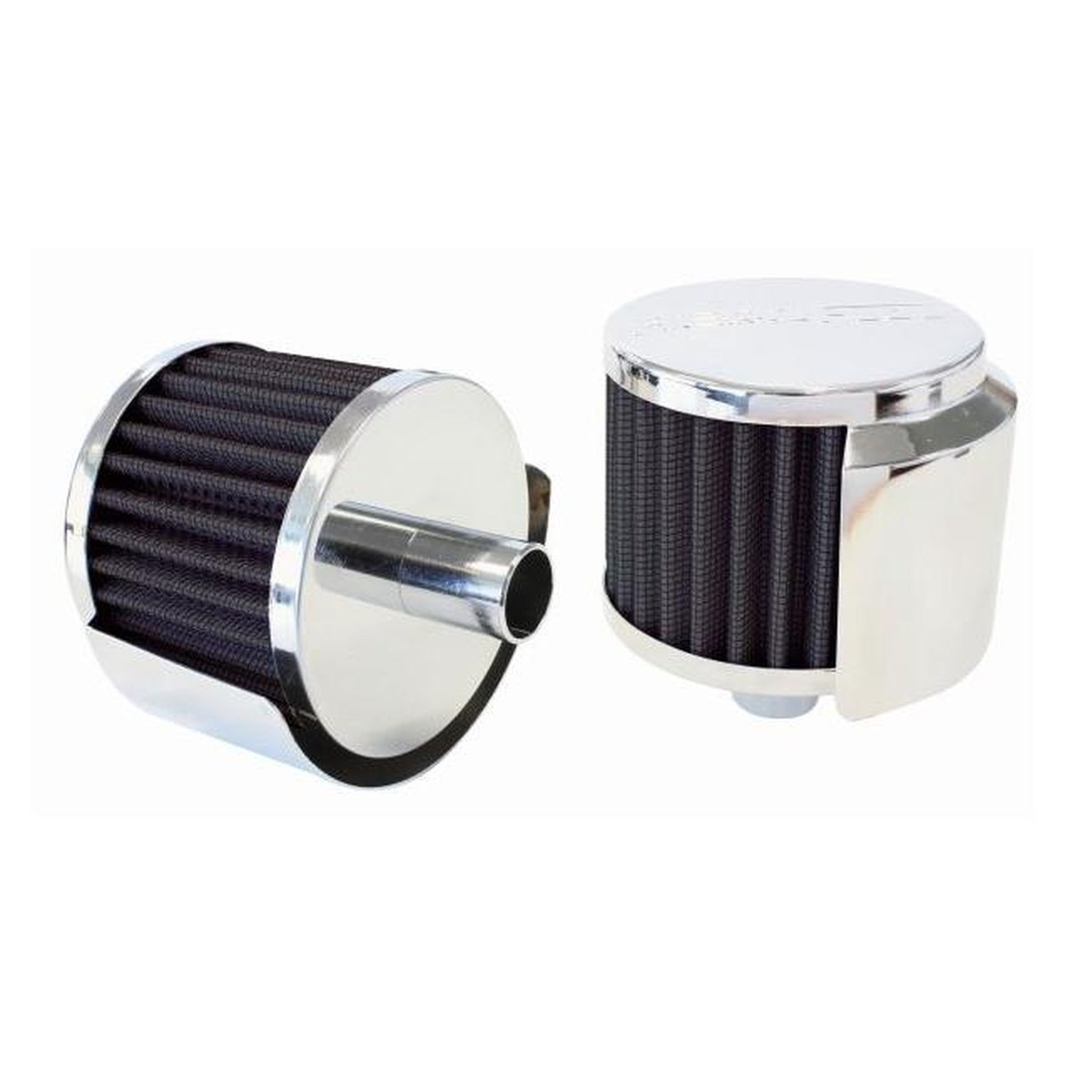 Aeroflow AF2871-1520 1" Push In Breather W/ Shield 3" OD, 2-1/2" High, Chrome Top