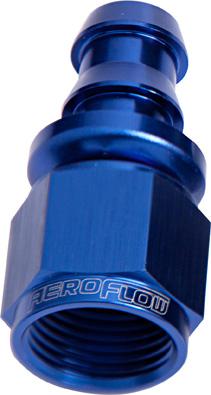Aeroflow AF401-06 Straight Push Lock End -6AN Blue No Clamp Required AF401-06