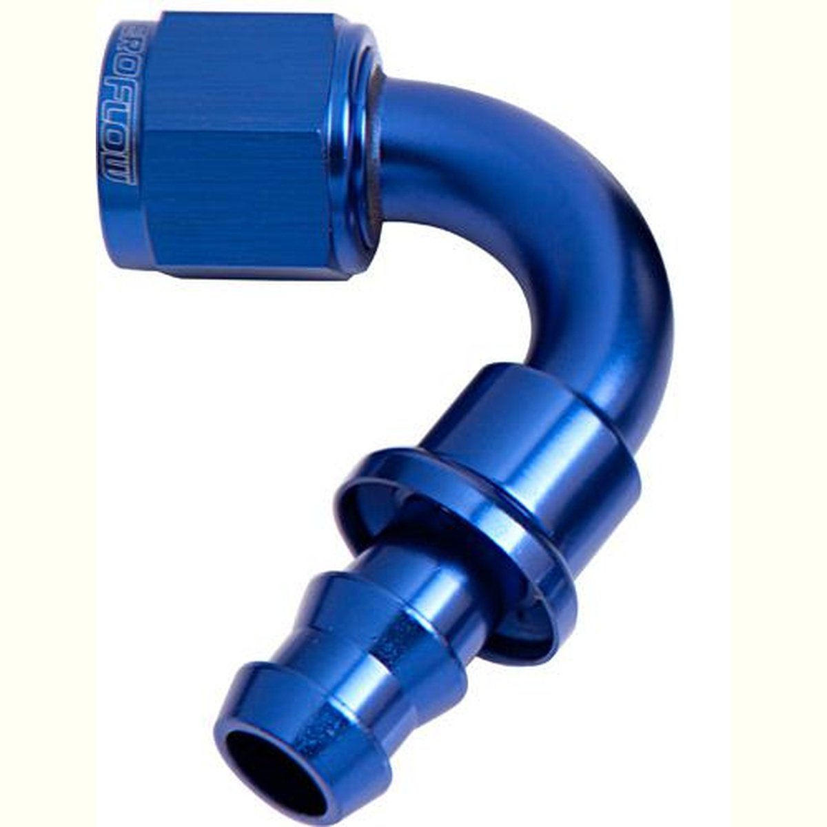 Aeroflow AF404-06 120 Deg Push Lock End -6AN Blue No Clamp Required AF404-06