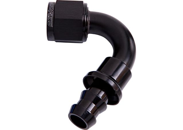 Aeroflow AF404-10BLK 120 Deg Push Lock End -10AN Black No Clamp Required AF404-10BLK