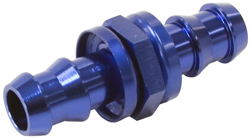 Aeroflow AF410-04 -4 Push Lock Barb Joiner Blue 1/4" Male To Male Barb