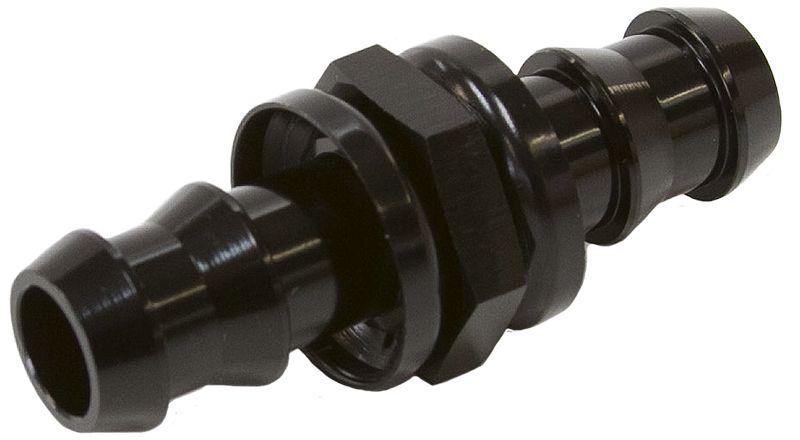 Aeroflow AF410-05BLK 8mm 5/16" Push Lock Barb Joiner Black 8mm Male To Male