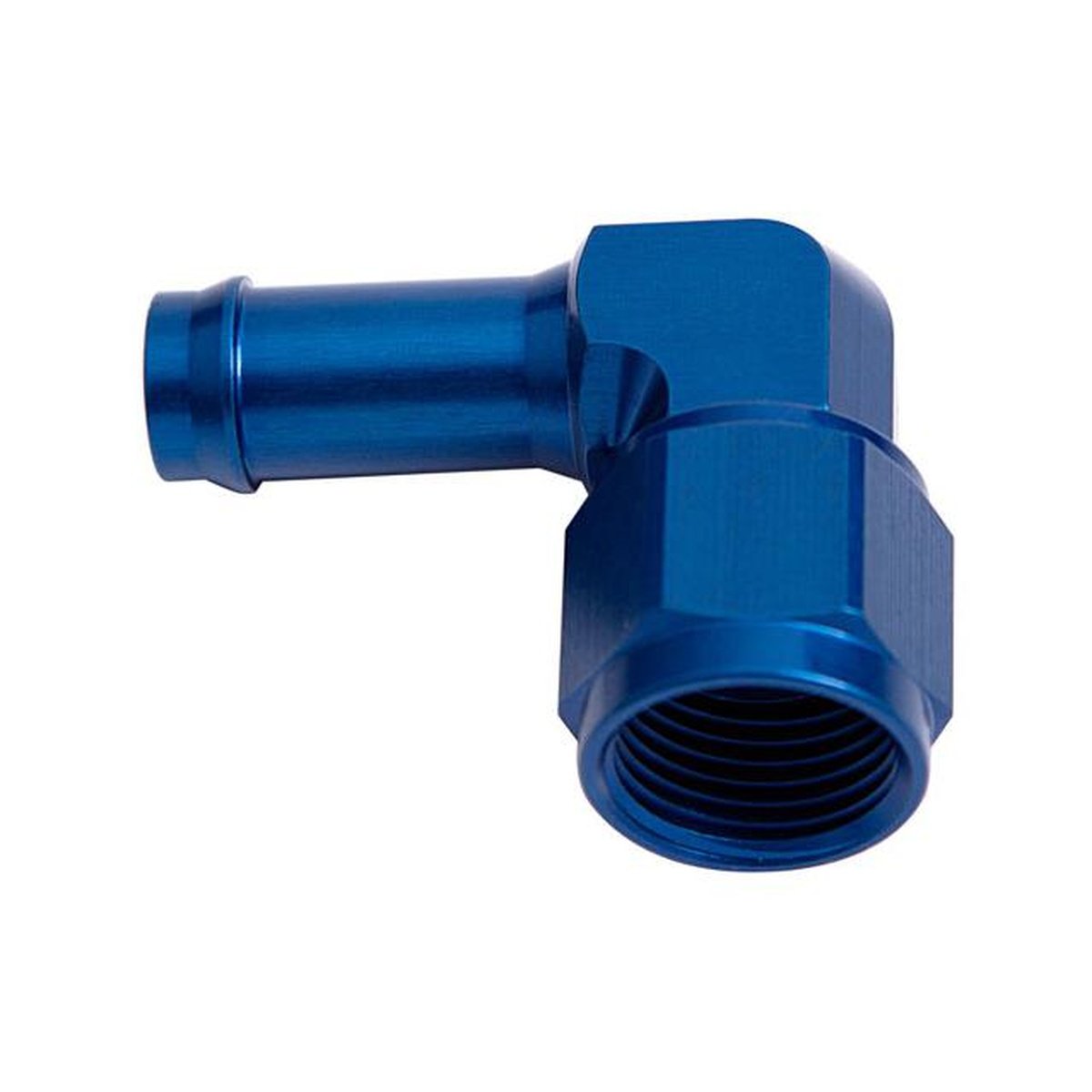 Aeroflow AF413-06 Female -6AN 90Deg To 3/8" Barb Blue Swivel Nut