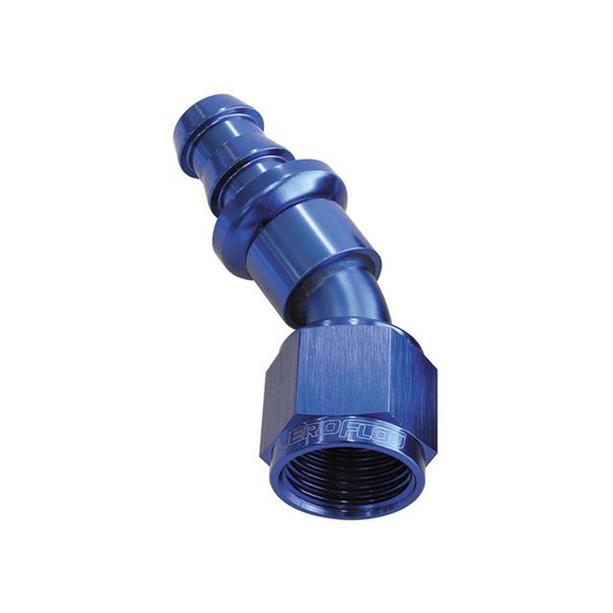 Aeroflow AF417-06 30 Deg Push Lock End -6AN Blue No Clamp Required AF417-06