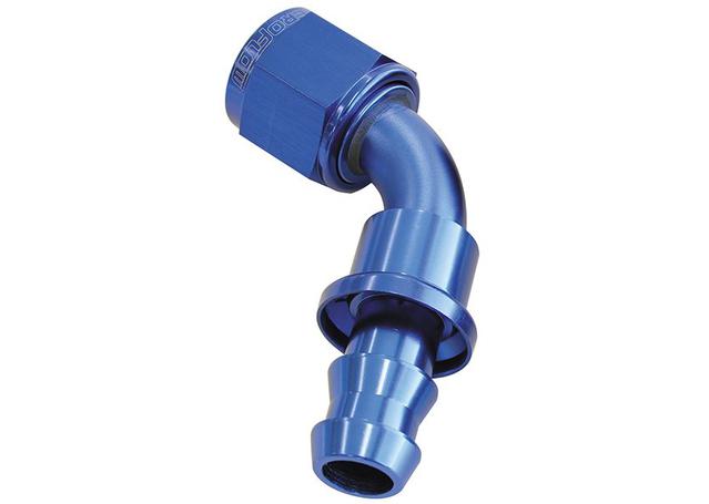 Aeroflow AF418-04 60 Deg Push Lock End -4AN Blue No Clamp Required AF418-04