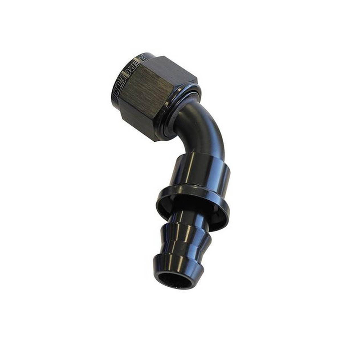 Aeroflow AF418-10BLK 60 Deg Push Lock End -10AN Black No Clamp Required AF418-10BLK