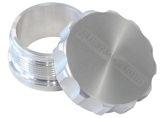 Aeroflow AF460-32S 2" Alum Weld Bung And Cap Raw Weld On / Silver Cap