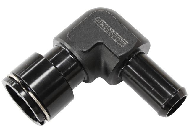 Aeroflow S/Charger Water Fitting 90Deg To 5/8" Barb Clip On F/Male Suits LSA