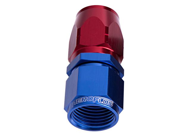 Aeroflow AF501-04 Alloy Straight Hose End -4AN Blue Cutter Style Swivel Nut AF501-04
