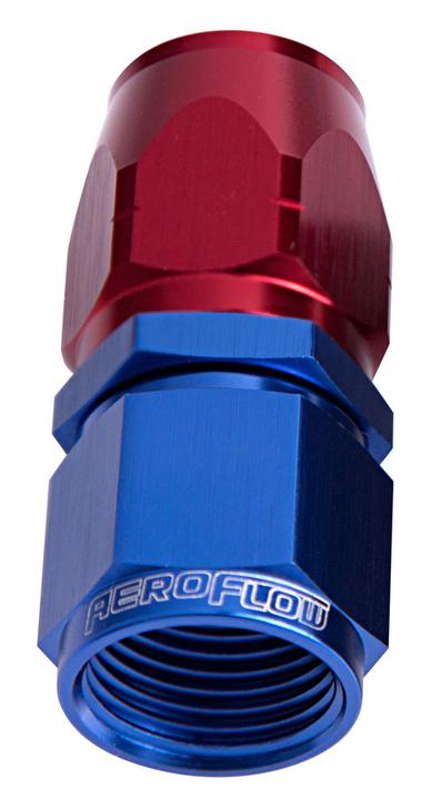 Aeroflow AF501-10 Alloy Straight Hose End -10AN Blue Cutter Style Swivel Nut AF501-10