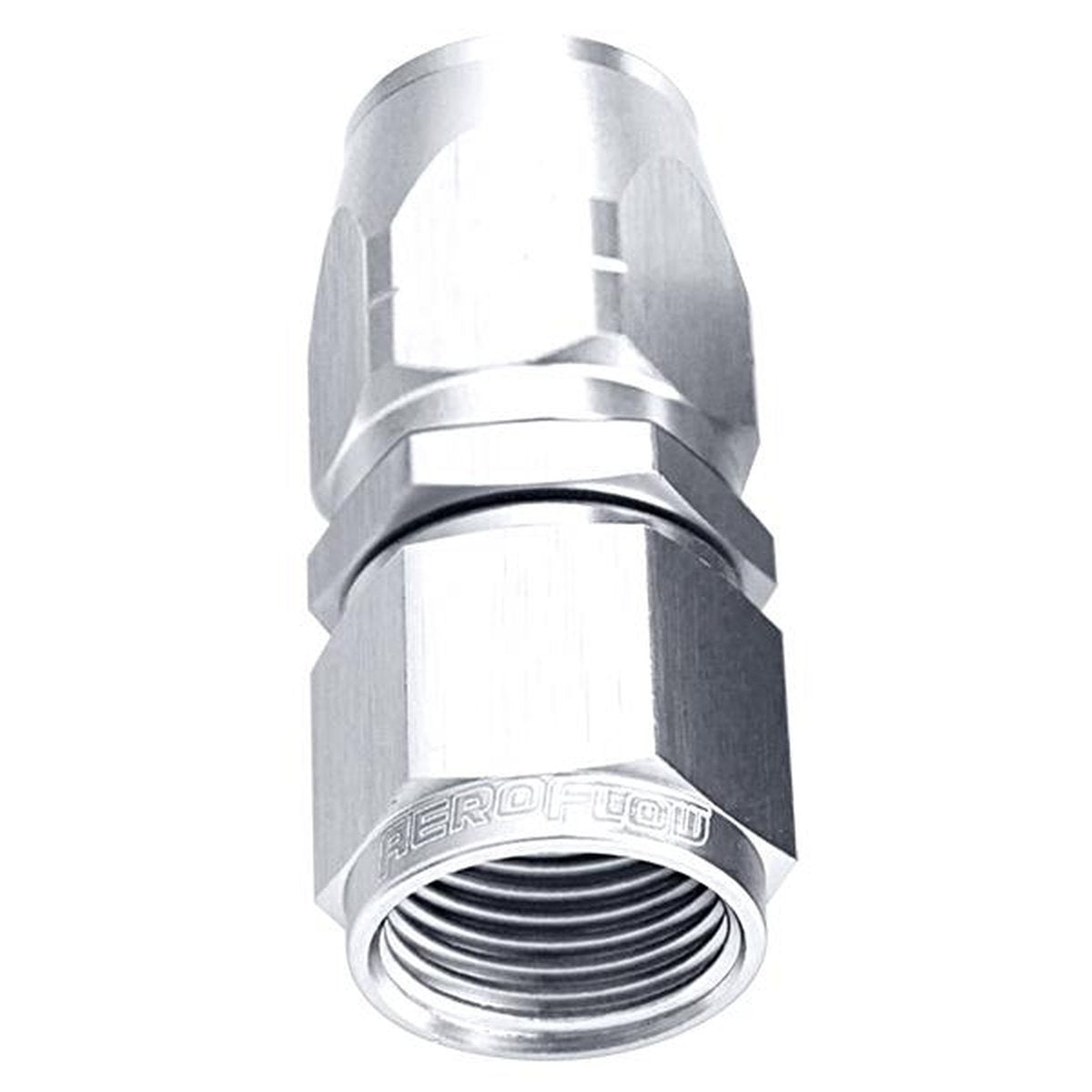 Aeroflow AF501-06S Alloy Straight Hose End -6AN Silver Cutter Style Swivel Nut AF501-06S