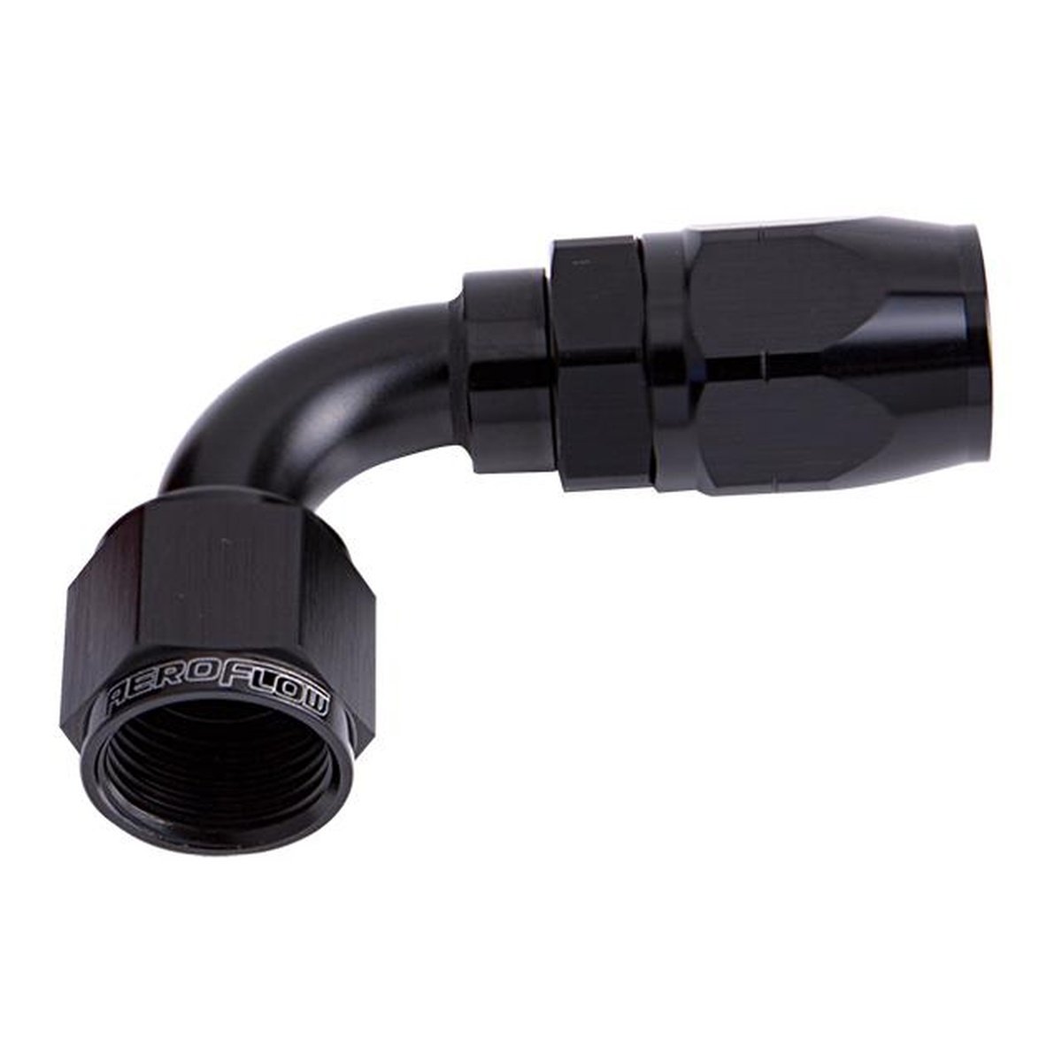 Aeroflow AF503-12BLK Alloy 90 Deg Hose End -12AN Black Cutter Style Full Swivel AF503-12BLK
