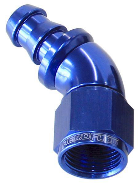 Aeroflow AF512-10 -10AN 45 Blue Full Flow Push Lock AF512-10