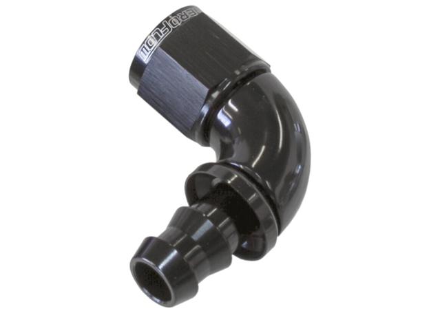Aeroflow AF513-04BLK -4AN 90 Black Full Flow Push Lock AF513-04BLK