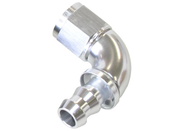 Aeroflow AF513-04S -4AN 90 Silver Full Flow Push Lock AF513-04S