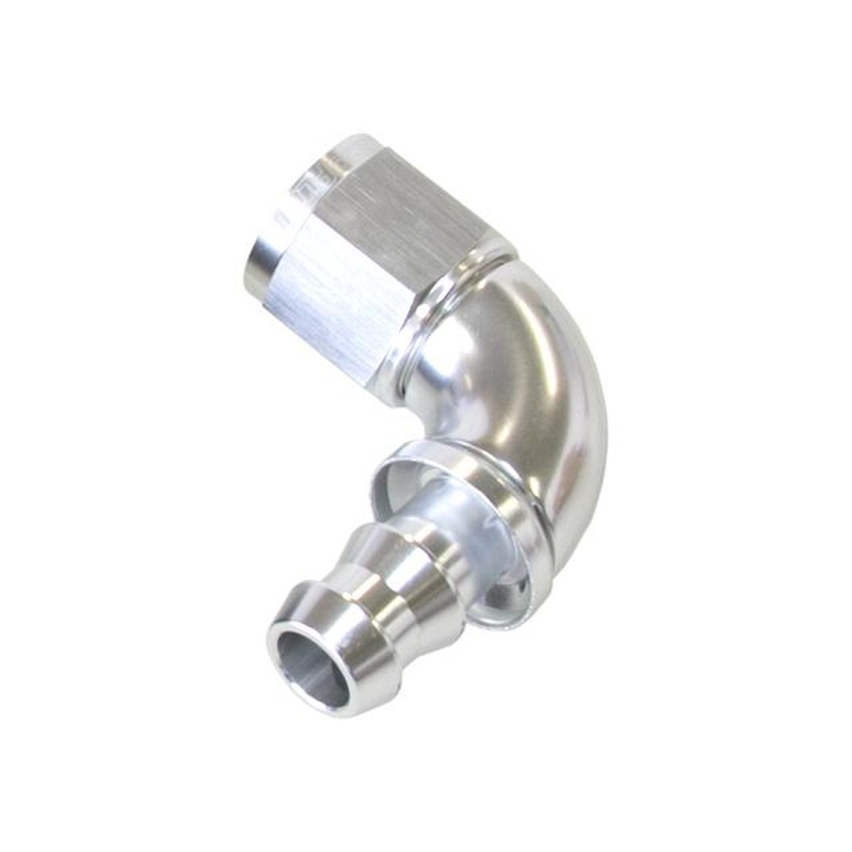 Aeroflow AF513-08S -8AN 90 Silver Full Flow Push Lock AF513-08S