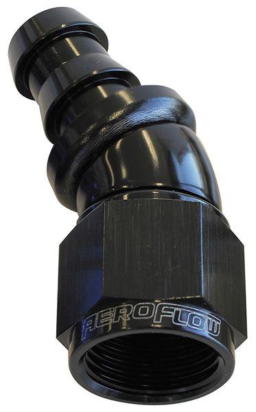 Aeroflow AF517-06BLK -6AN 30 Black Full Flow Push Lock AF517-06BLK