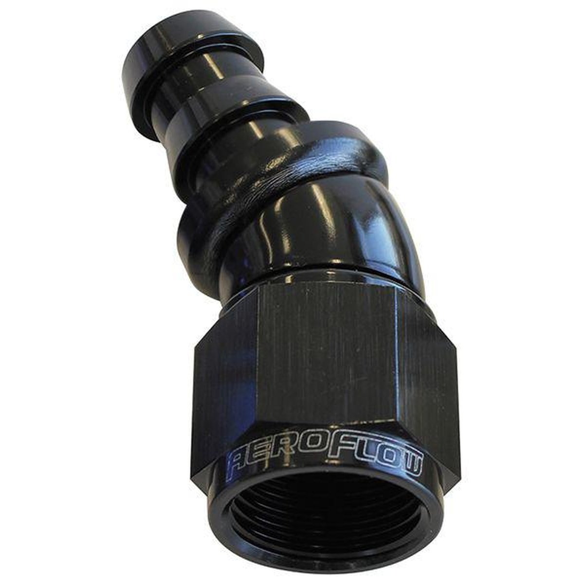 Aeroflow AF517-08BLK -8AN 30 Black Full Flow Push Lock AF517-08BLK