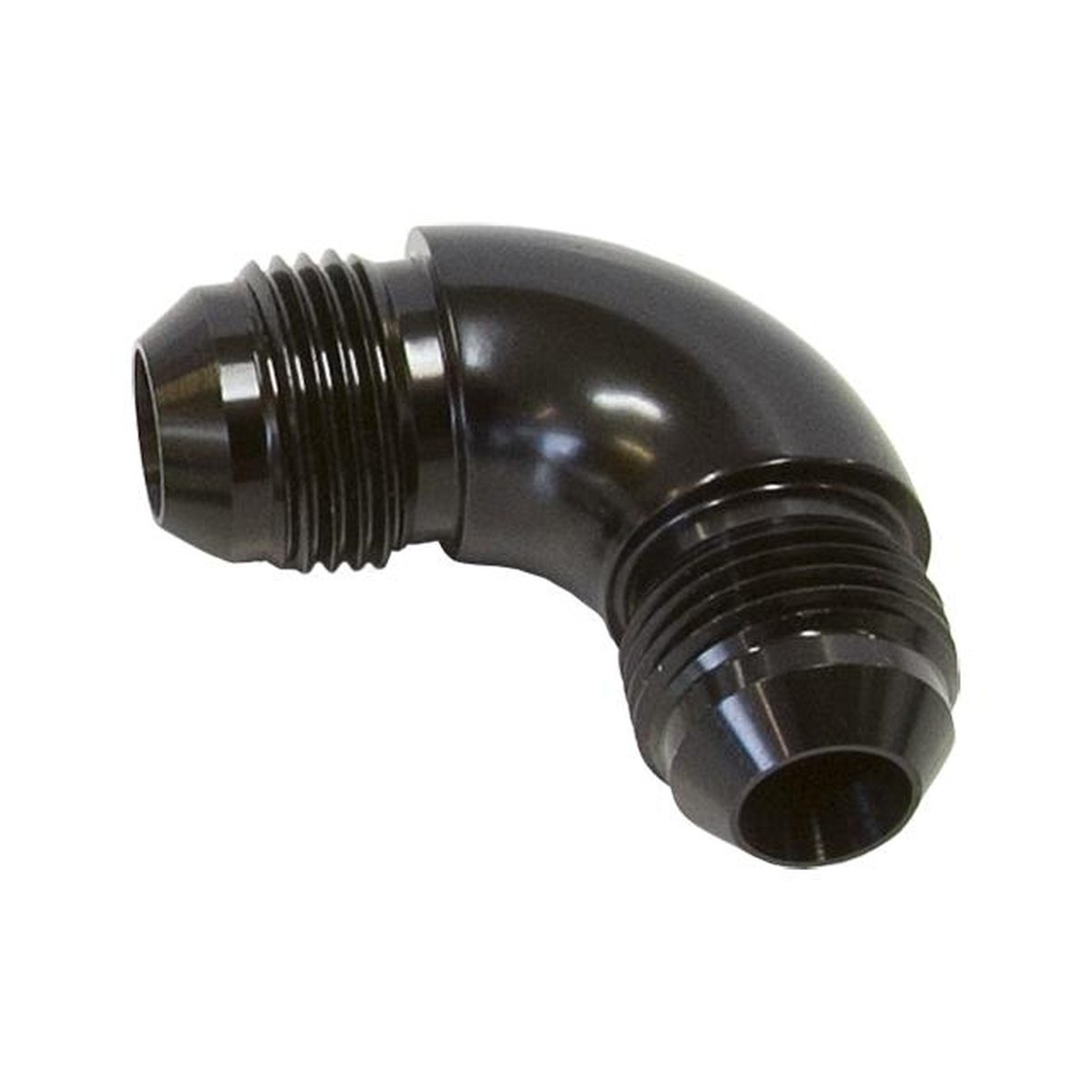 Aeroflow AF521-04BLK -4AN 90 Deg Male Flare Union Black Full Flow No Restriction AF521-04BLK